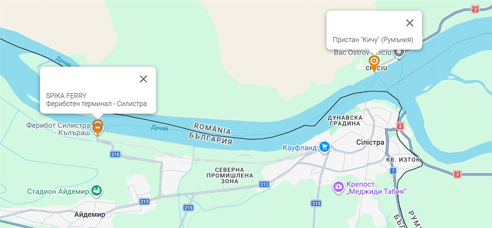 на машине в Болгарию, маршрут через паром в Калараш-Силистре